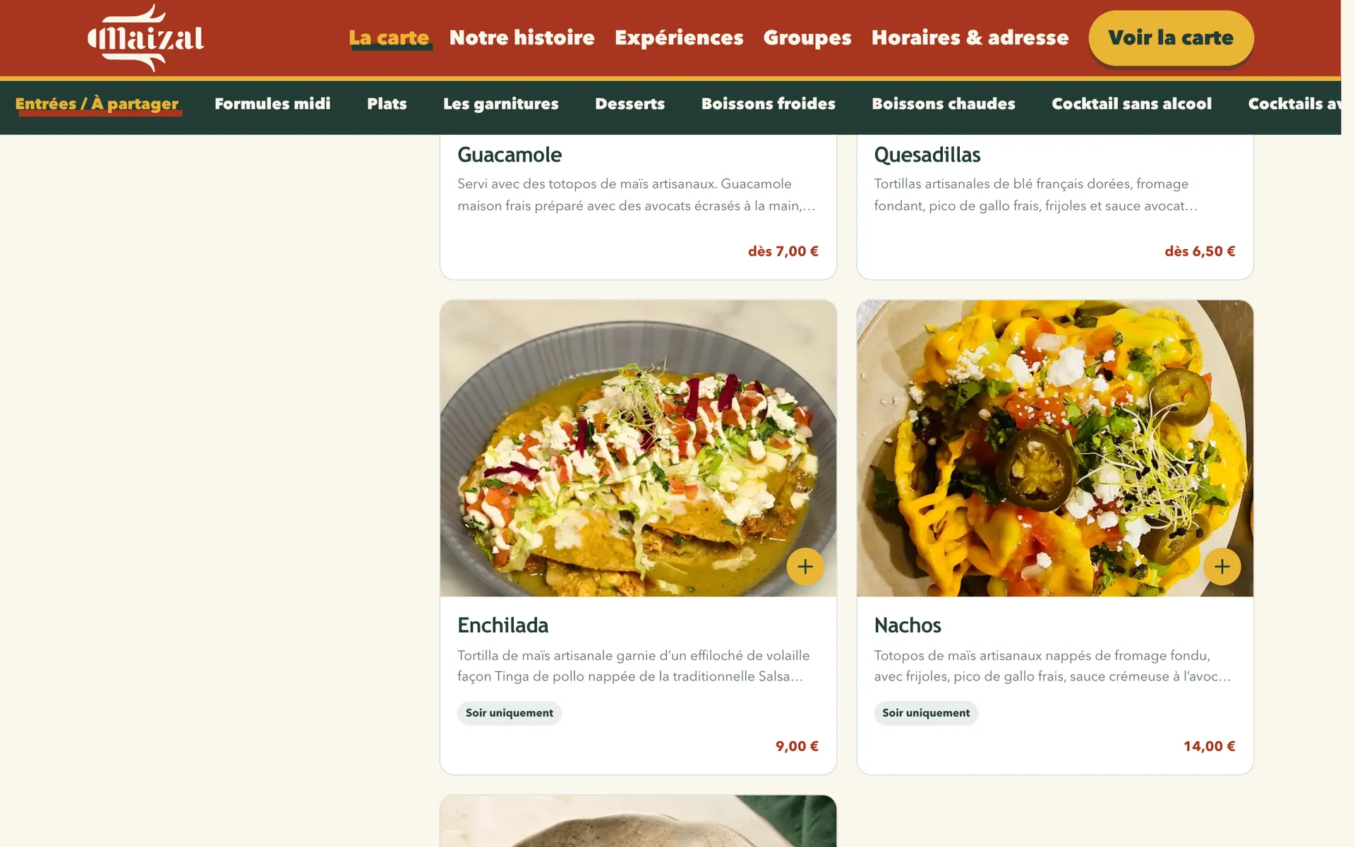 Dish cards