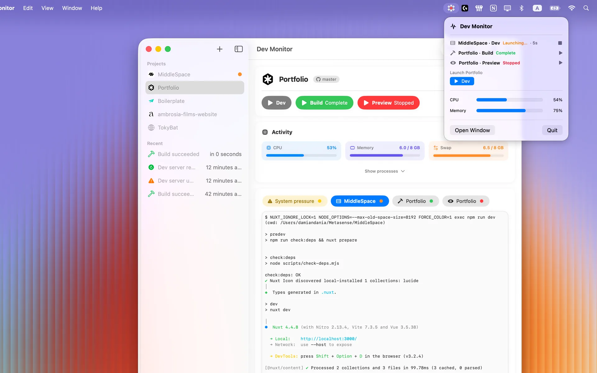 Menu-bar control